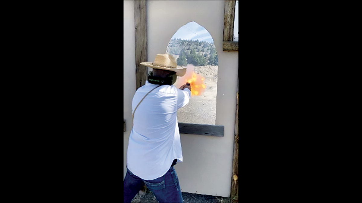 Shooting full-house 40-grain black-powder loads.